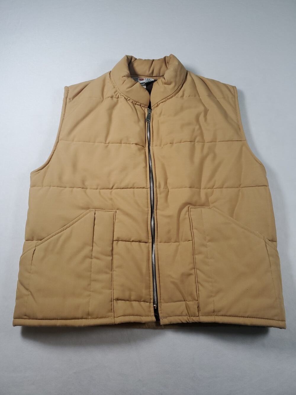 Tom Cat Nine Lives Vtg 80s Puffer Vest Longley Co. Men’s XLarge Full Zip Pockets